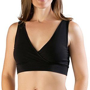 Kindred Bravely French Terry Racerback Nursing & Sleep Bra Busty Large Black